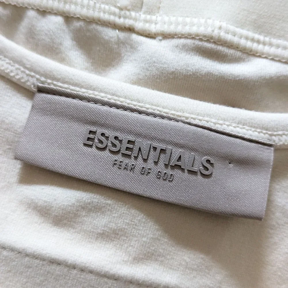 Fear of God Essentials Logo Sport Stretch Cotton Crop Tank in Eggshell Women's M - Picture 12 of 15